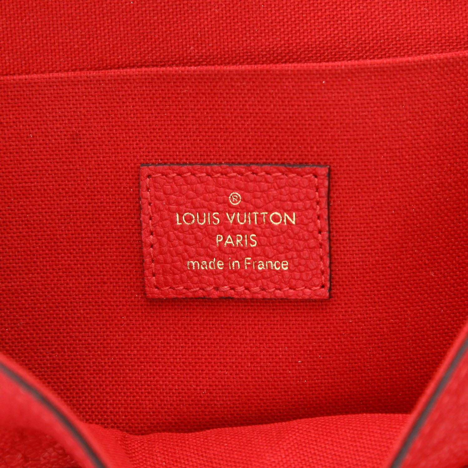 Louis Vuitton Félicie shoulder bag in red empreinte monogram leather - Detail D2