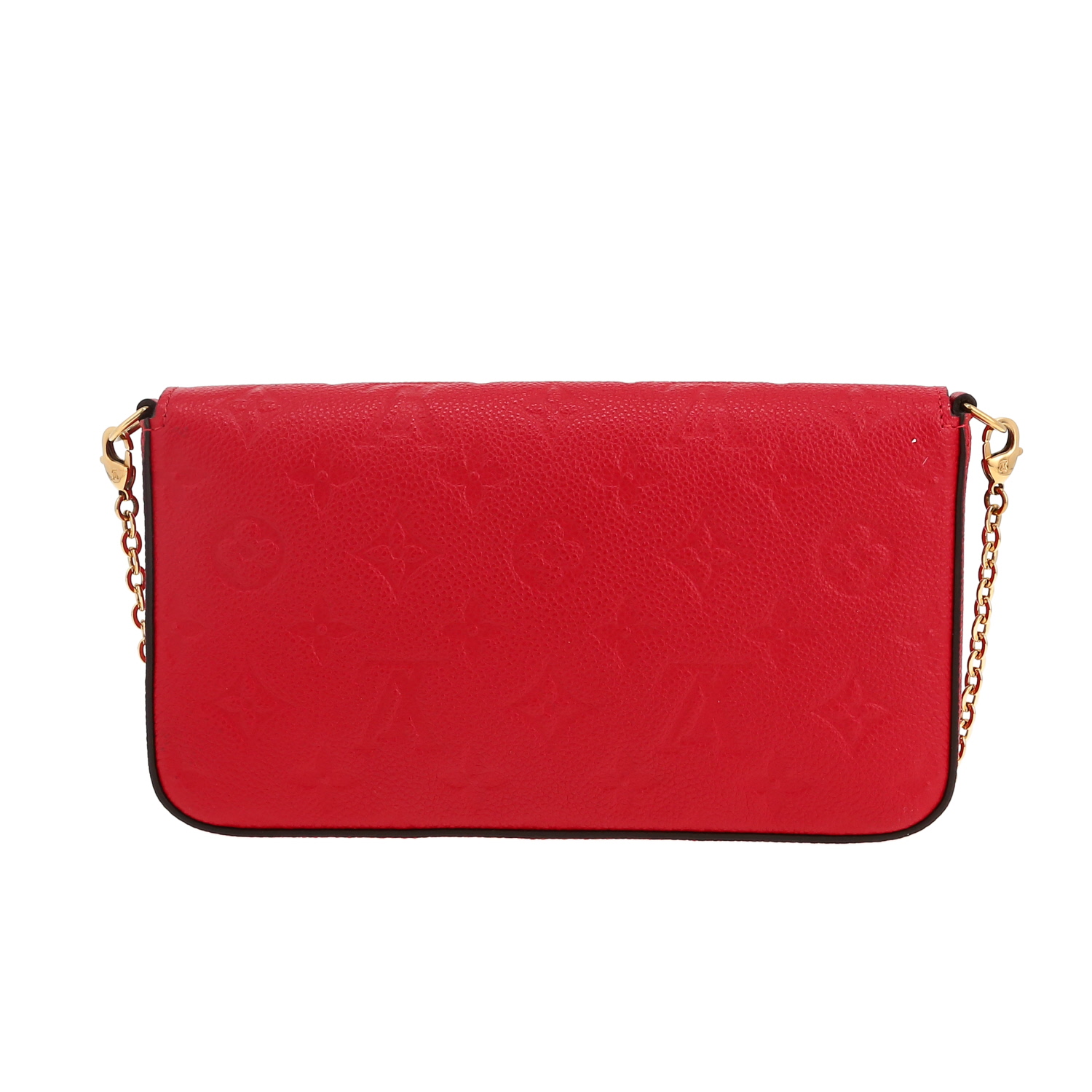 Louis Vuitton Félicie shoulder bag in red empreinte monogram leather - Detail D4