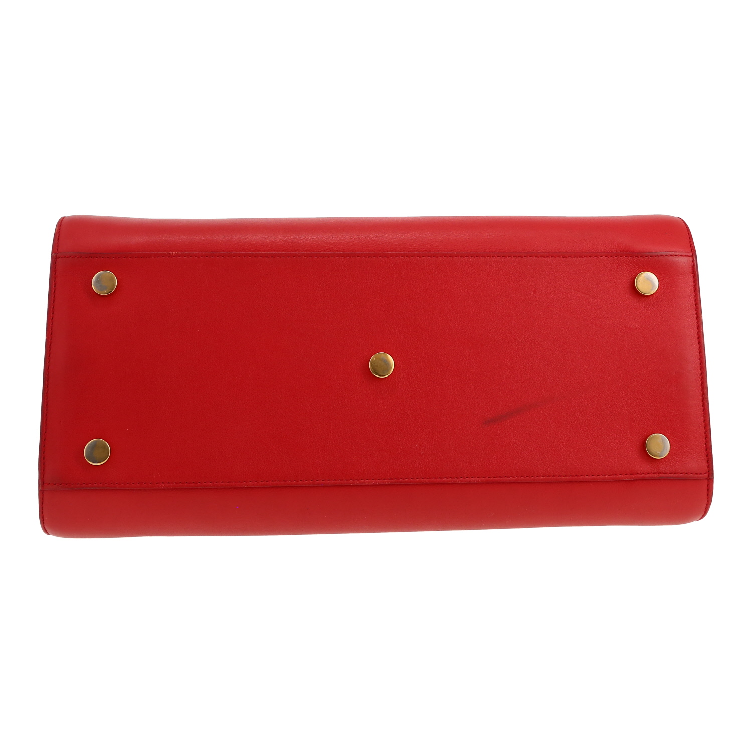 Sac bandoulière Saint Laurent Sac de jour small en cuir rouge - Detail D1