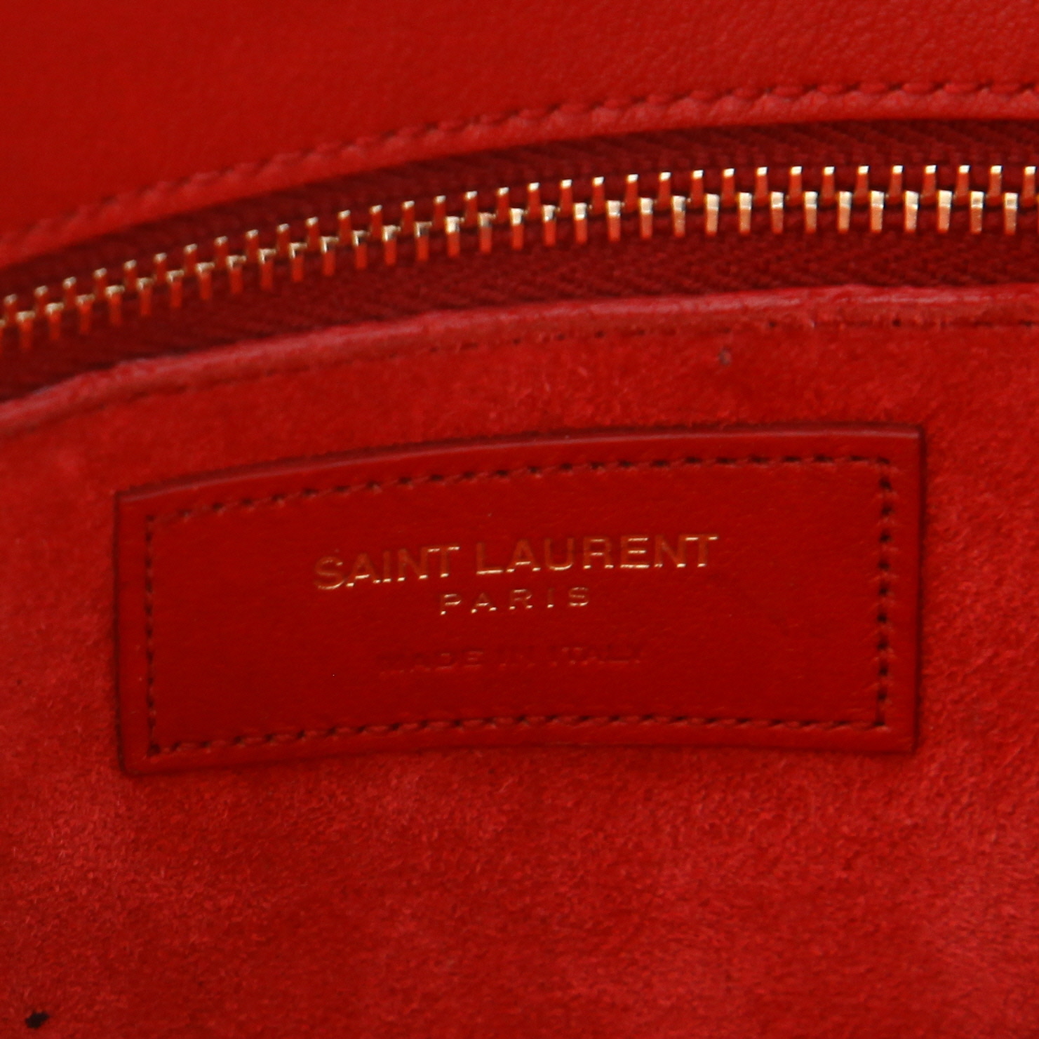 Saint Laurent Sac de jour small shoulder bag in red leather - Detail D2