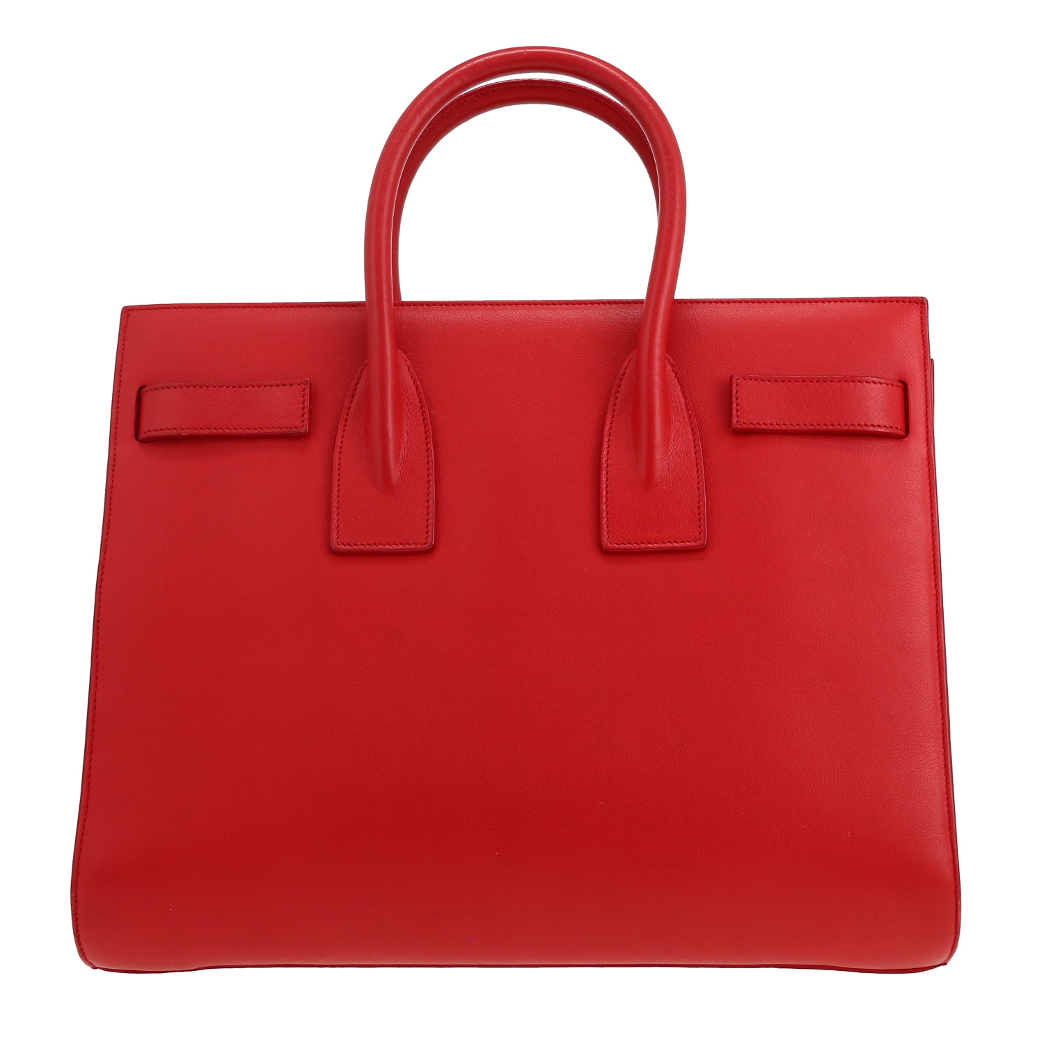 Sac bandoulière Saint Laurent Sac de jour small en cuir rouge - Detail D4