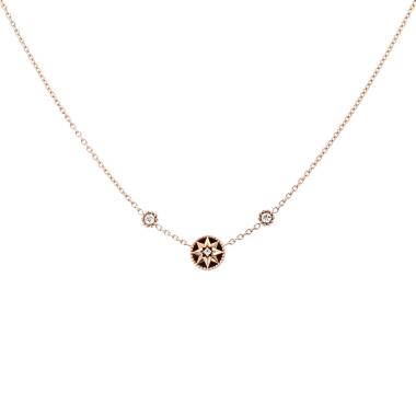Dior Rose des vents necklace in pink gold, onyx and diamonds