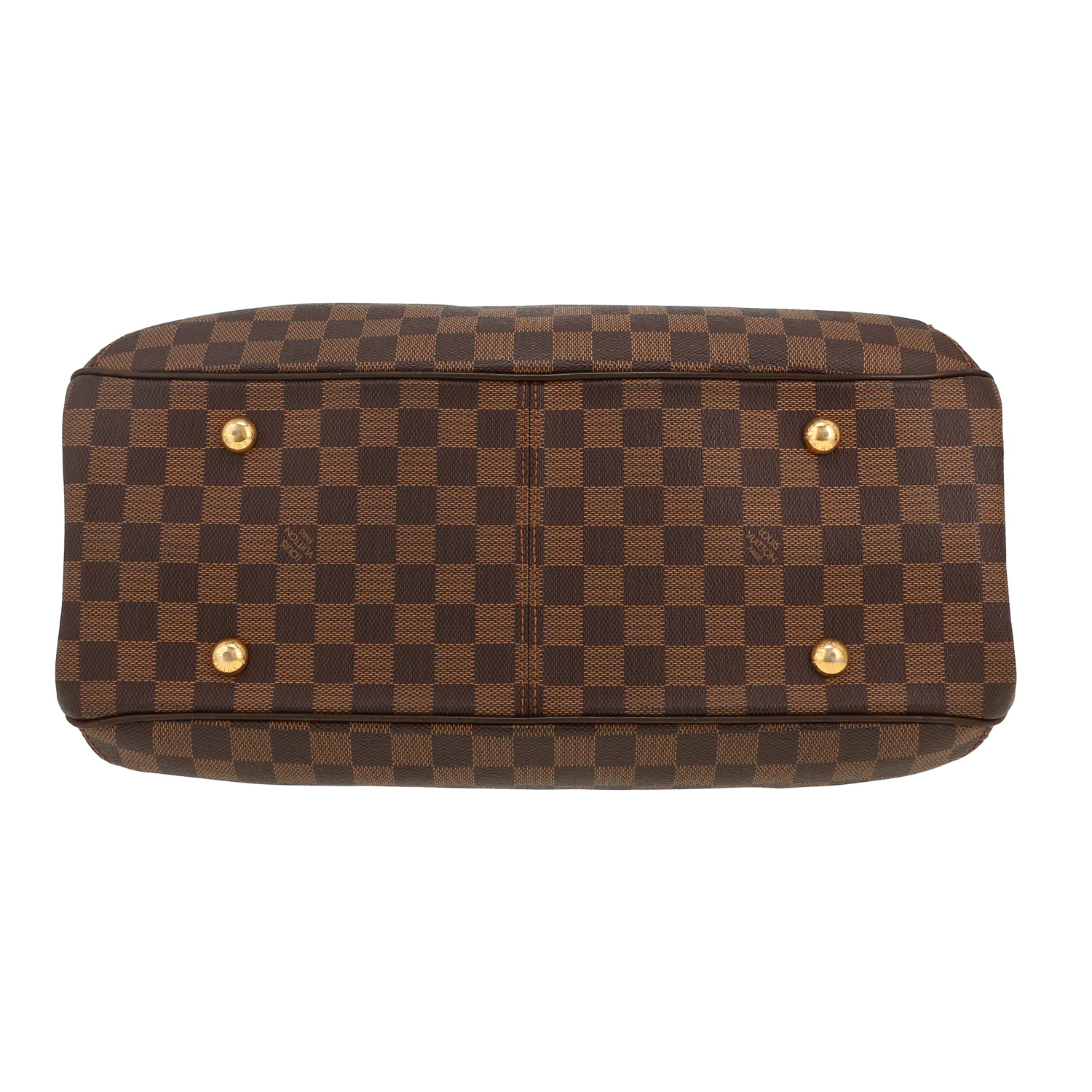 Louis Vuitton Griet Mirage handbag in ebene damier canvas and brown leather - Detail D1