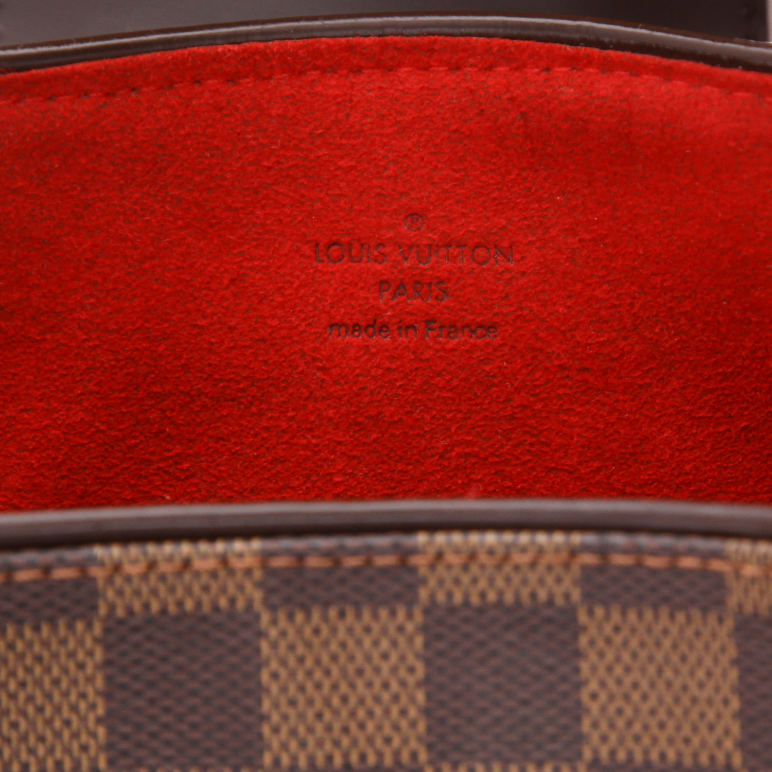 Sac à main Louis Vuitton  Griet Mirage en toile damier ébène et cuir marron - Detail D2
