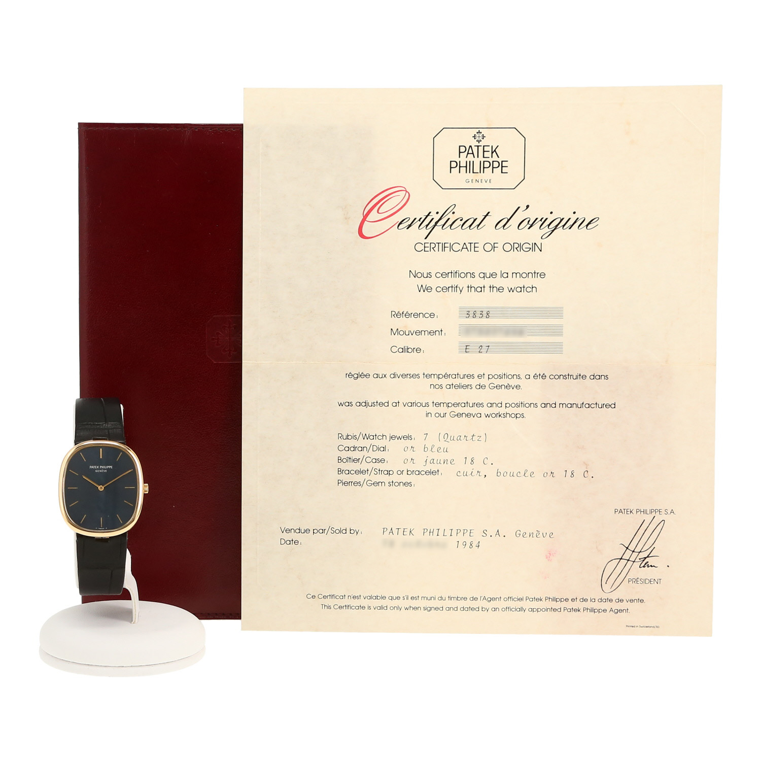 Reloj Patek Philippe Golden Ellipse de oro amarillo Ref: Patek Philippe - 3838  Circa 1984