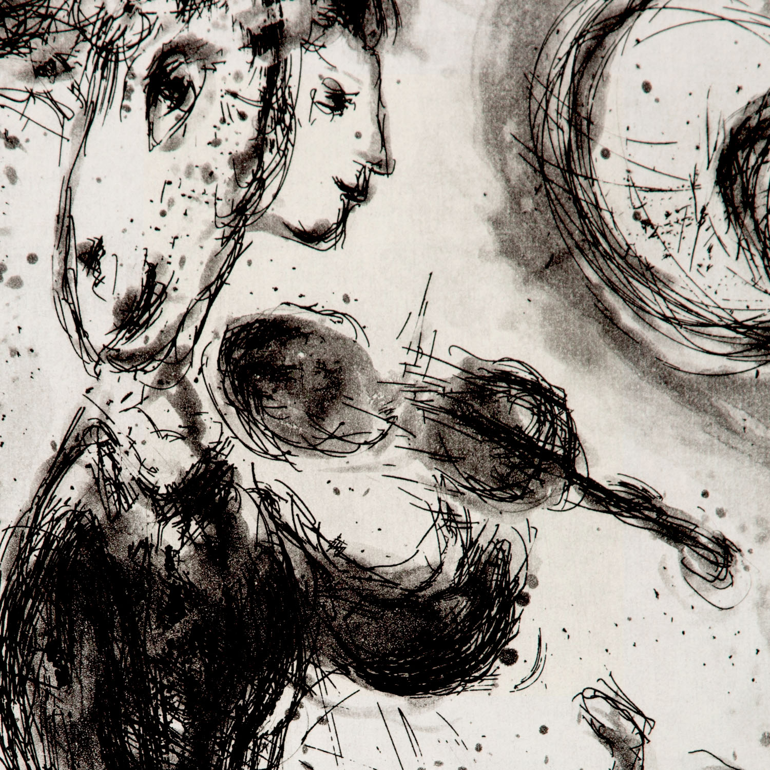 Marc Chagall (1887-1985), Violoniste amoureux - 1967 - Detail D2
