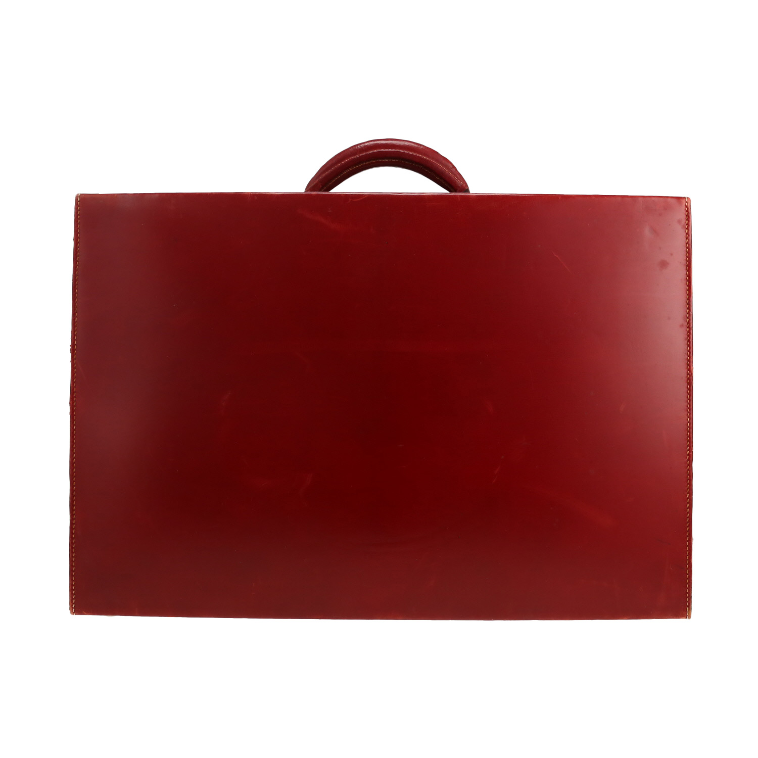 Hermès Vintage suitcase in burgundy box leather - Detail D6
