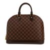 Sac à main Louis Vuitton  Alma moyen modèle  en toile damier ébène et cuir marron - Detail D4 thumbnail