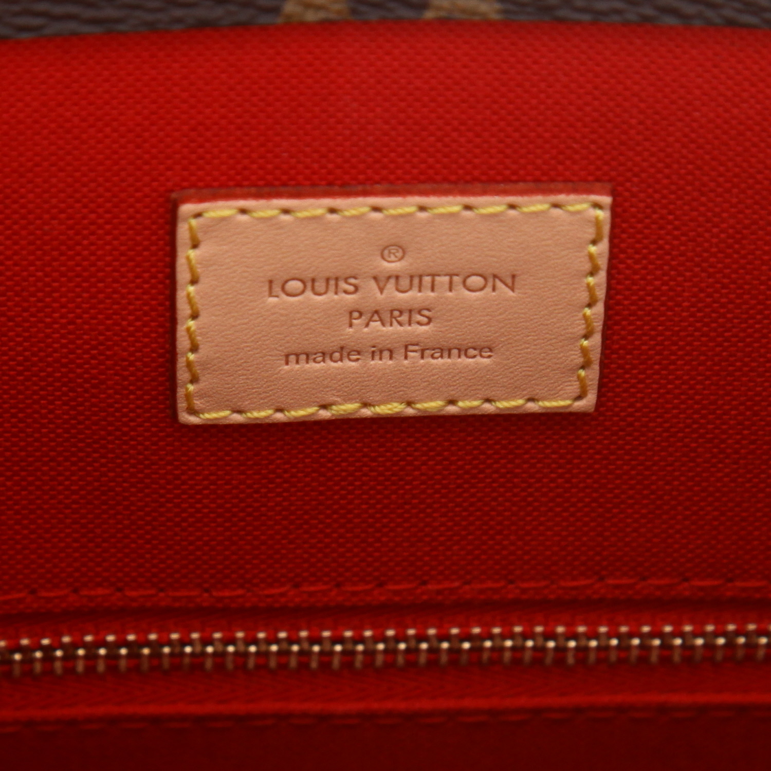 Shopping bag Louis Vuitton  Sac Plat in tela monogram marrone e pelle naturale - Detail D2