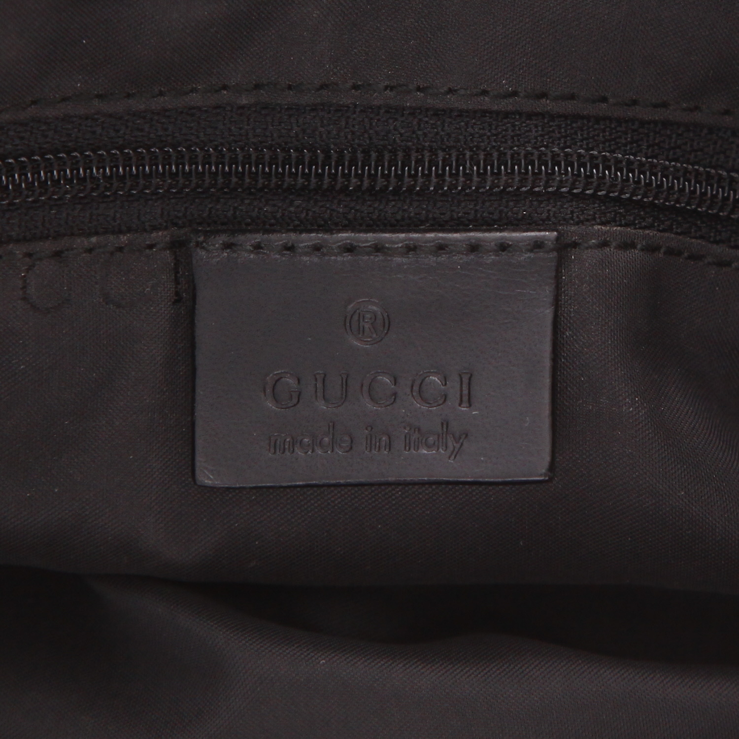 Sac à main Gucci Jackie vintage en toile jaune et cuir noir - Detail D2