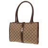 Borsa Gucci   in tela siglata beige e pelle marrone - 00pp thumbnail