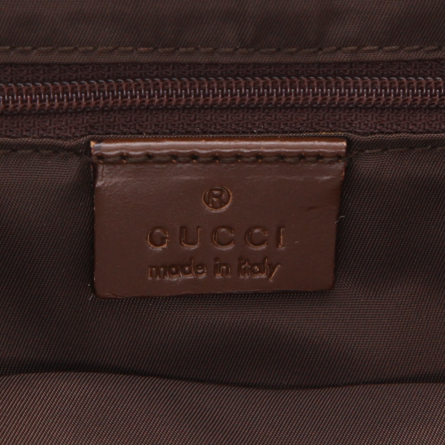 Bolso de mano Gucci   en lona monogram beige y cuero marrón - Detail D2