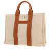 Hermès  Toto Bag - Shop Bag shopping bag  in beige canvas  and gold togo leather - 00pp thumbnail