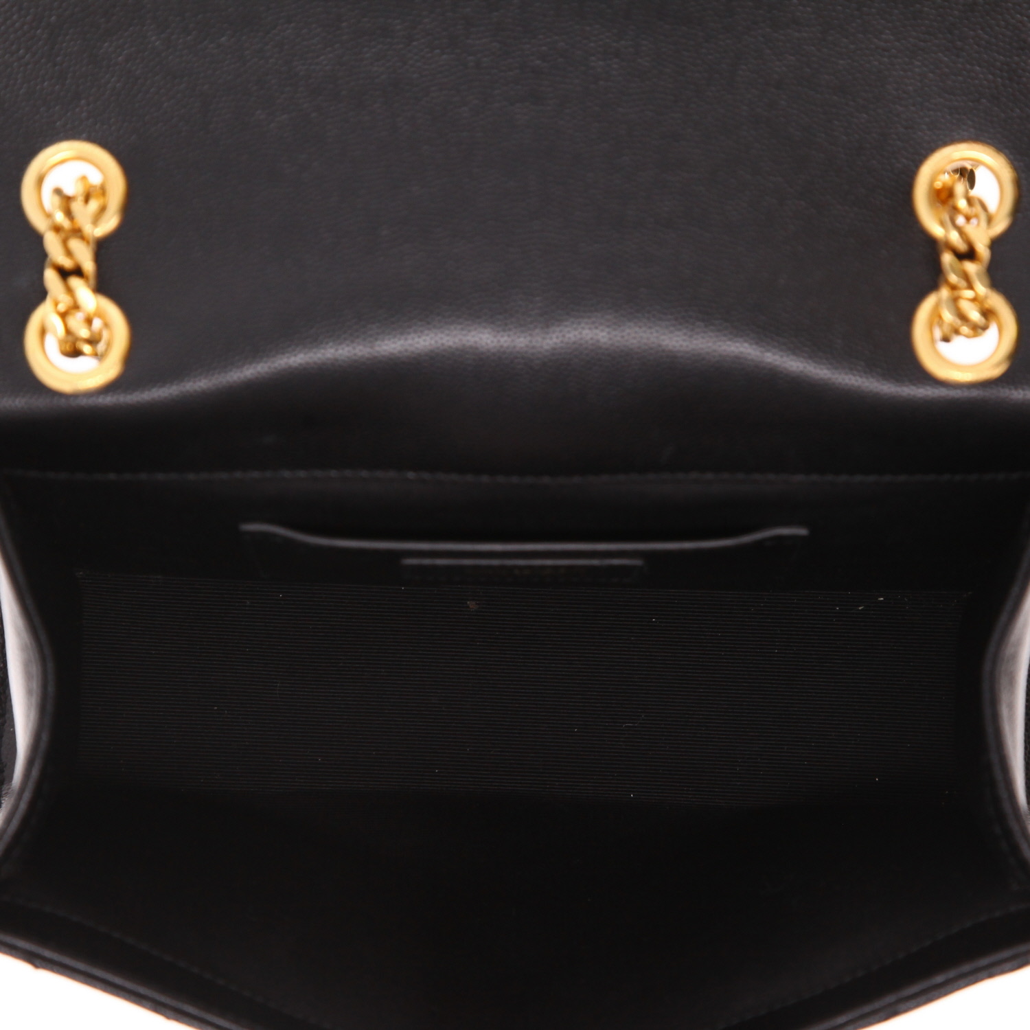 Borsa a tracolla Saint Laurent  Enveloppe modello medio  in pelle martellata nera - Detail D3