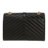 Saint Laurent  Enveloppe medium model  shoulder bag  in black grained leather - Detail D4 thumbnail