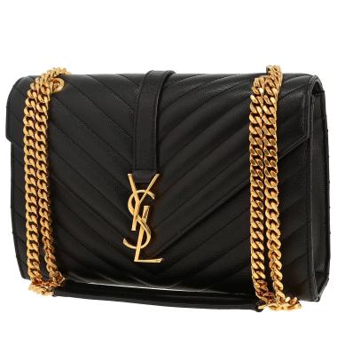 Borsa a tracolla Saint Laurent  Enveloppe modello medio  in pelle martellata nera