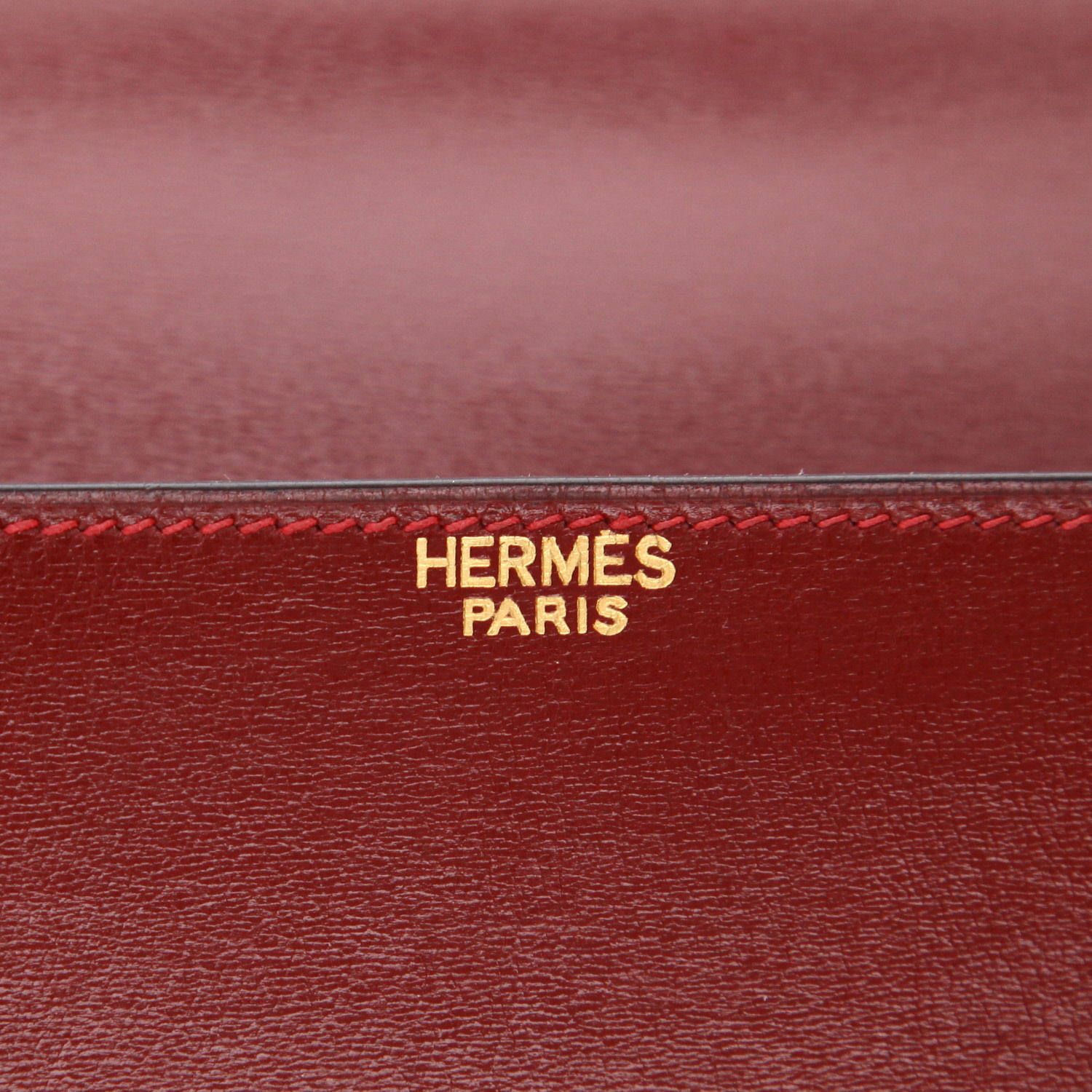 Borsa Hermès Danube in pelle box bordeaux - Detail D2