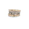 Articulated David Yurman Narrow ring in yellow gold, silver and diamonds - 00pp thumbnail