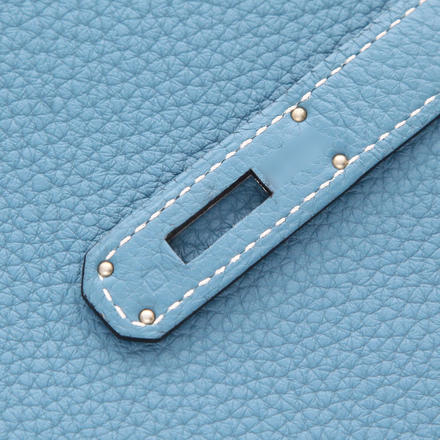 Hermès  Birkin 40 cm handbag  in blue jean togo leather - Detail D4