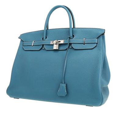 Hermès  Birkin 40 cm handbag  in blue jean togo leather