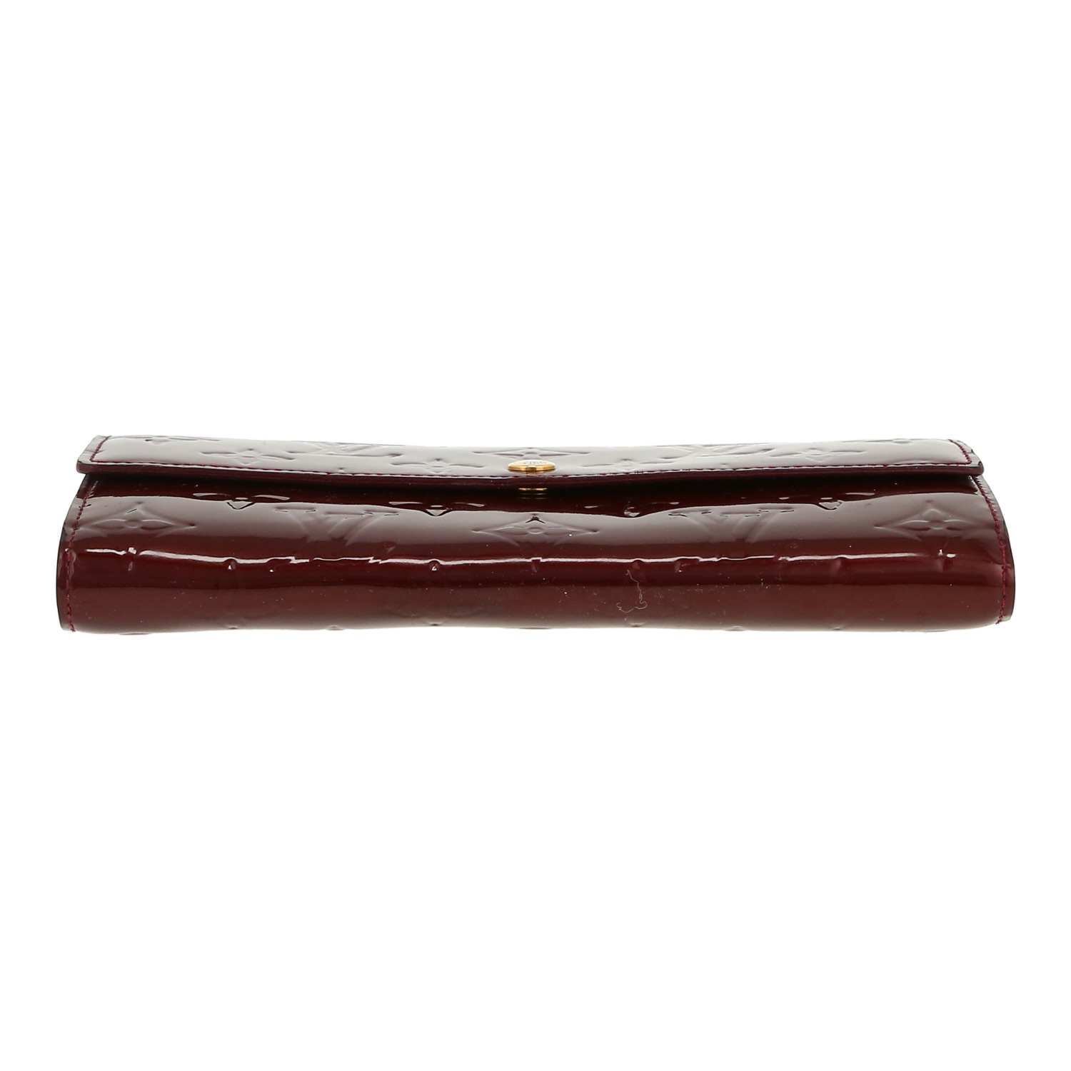Billetera Louis Vuitton  Sarah en charol Monogram color burdeos - Detail D1