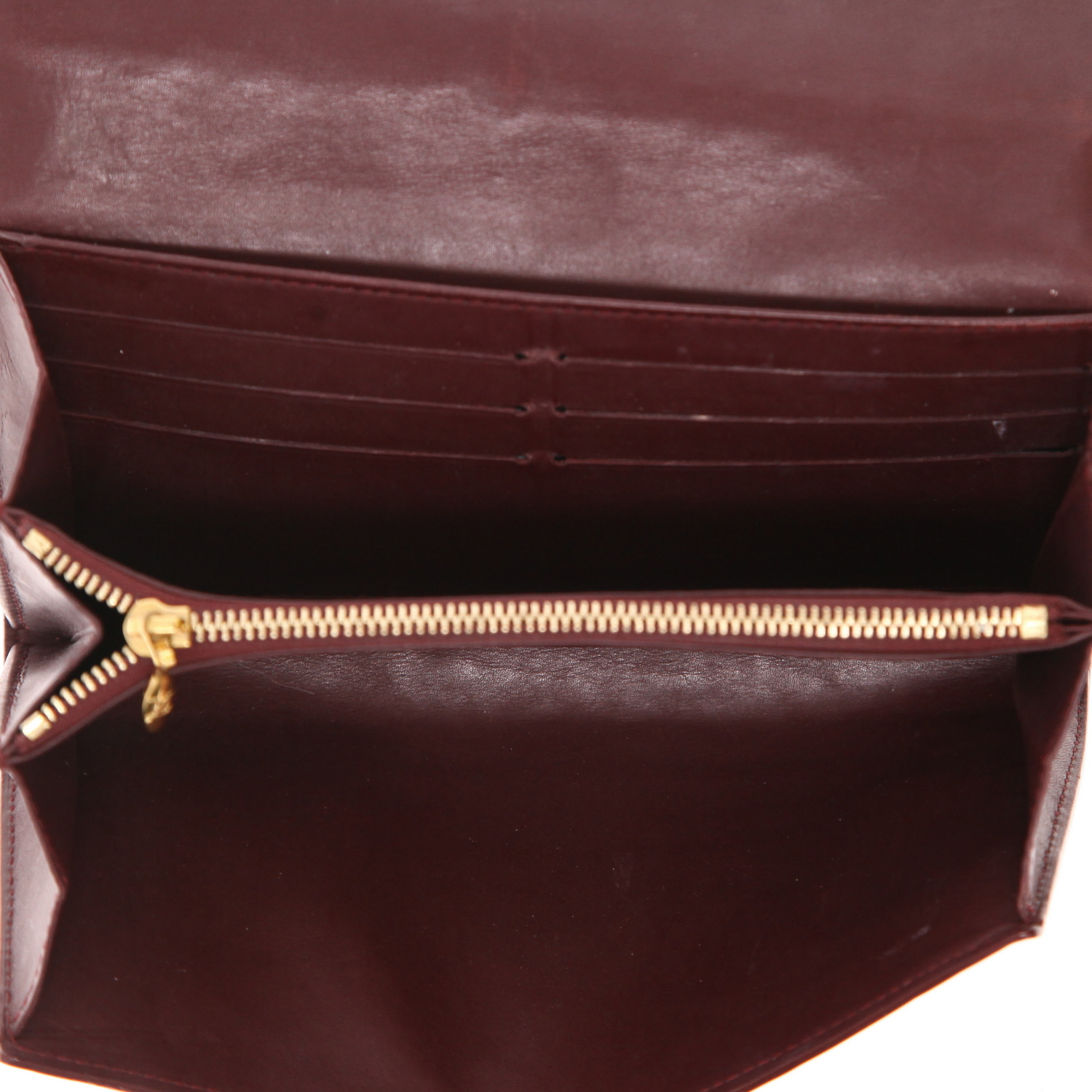 Billetera Louis Vuitton  Sarah en charol Monogram color burdeos - Detail D3