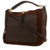 Sac porté épaule ou main Louis Vuitton  Audacieuse en cuir monogram empreinte marron et Veau velours marron - 00pp thumbnail