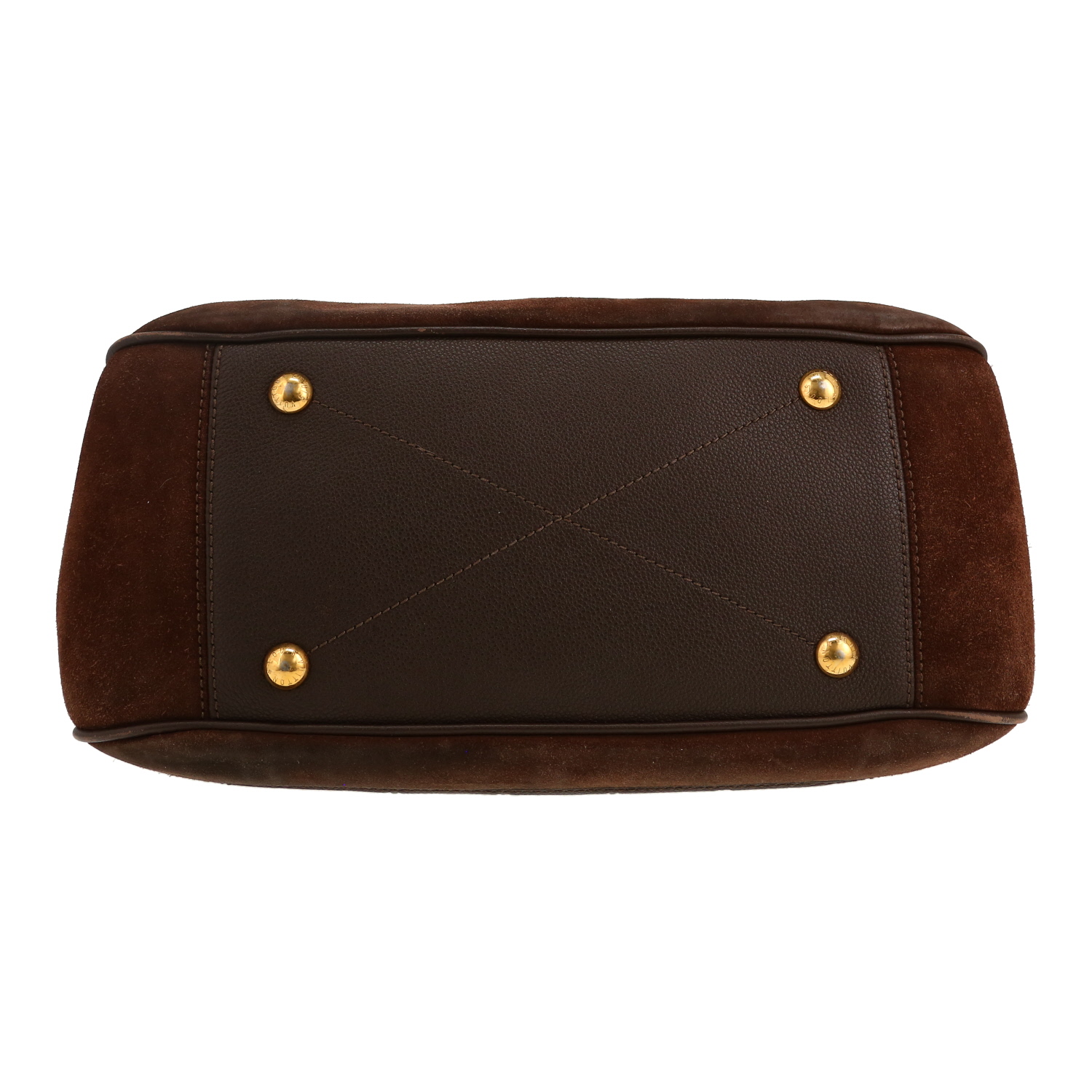 Borsa da spalla o a mano Louis Vuitton  Audacieuse in pelle monogram con stampa marrone e Veau velours marrone - Detail D1