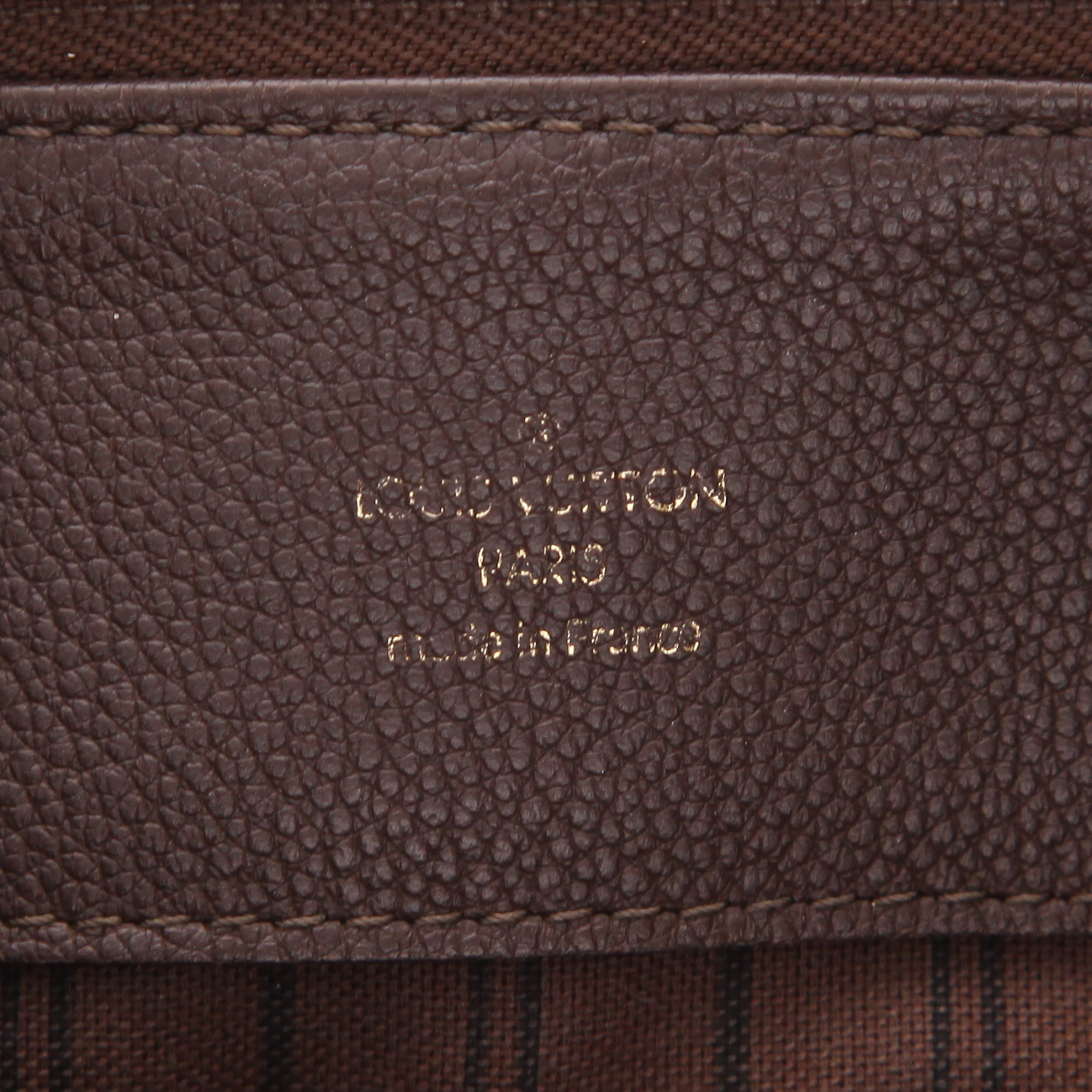 Bolso para llevar al hombro o en la mano Louis Vuitton  Audacieuse en cuero monogram huella marrón y Veau velours marrón - Detail D2