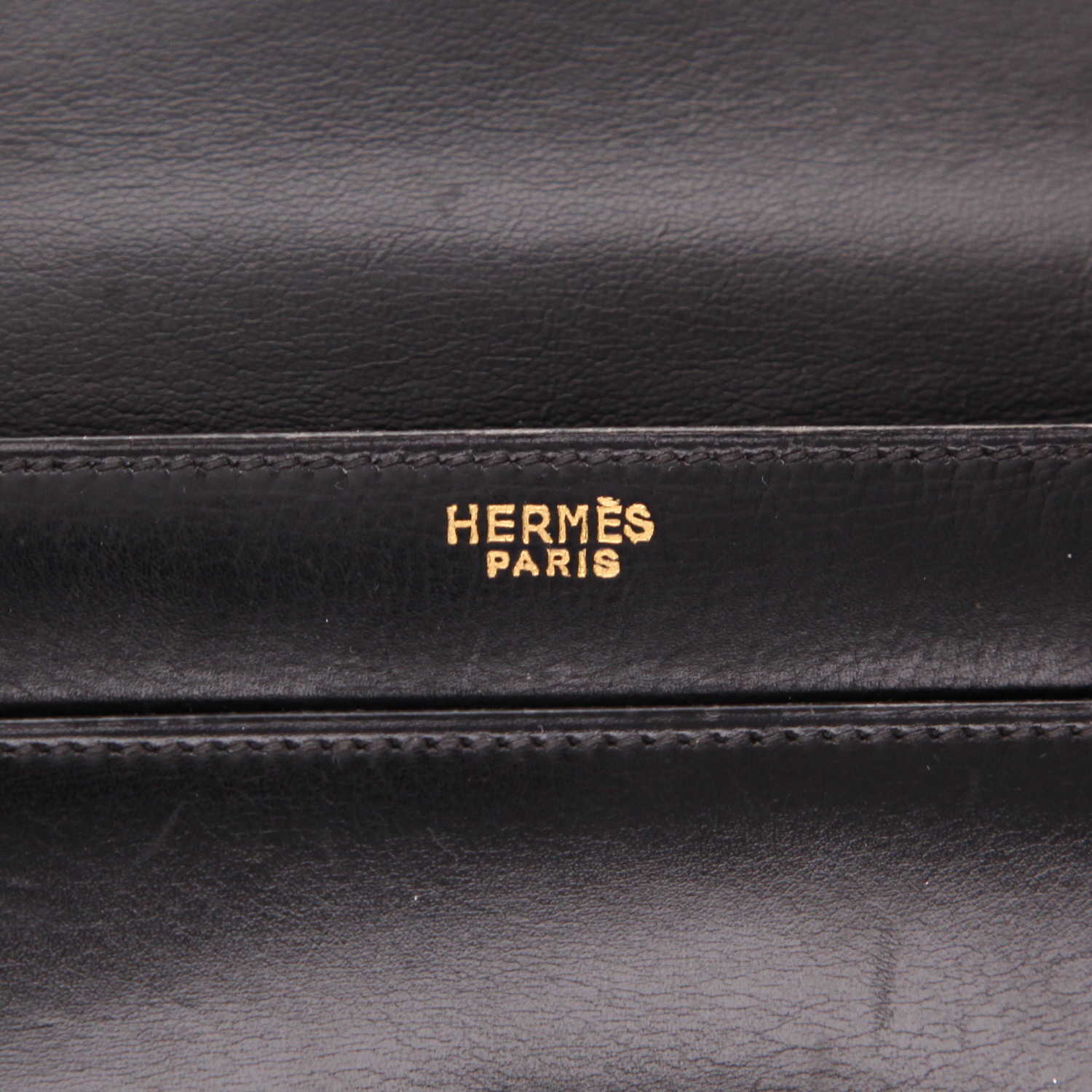 Sac à main Hermès  Cordeliere en cuir box noir - Detail D2
