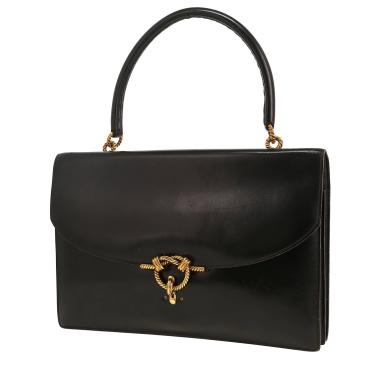 Bolso de mano Hermès  Cordeliere en cuero box negro