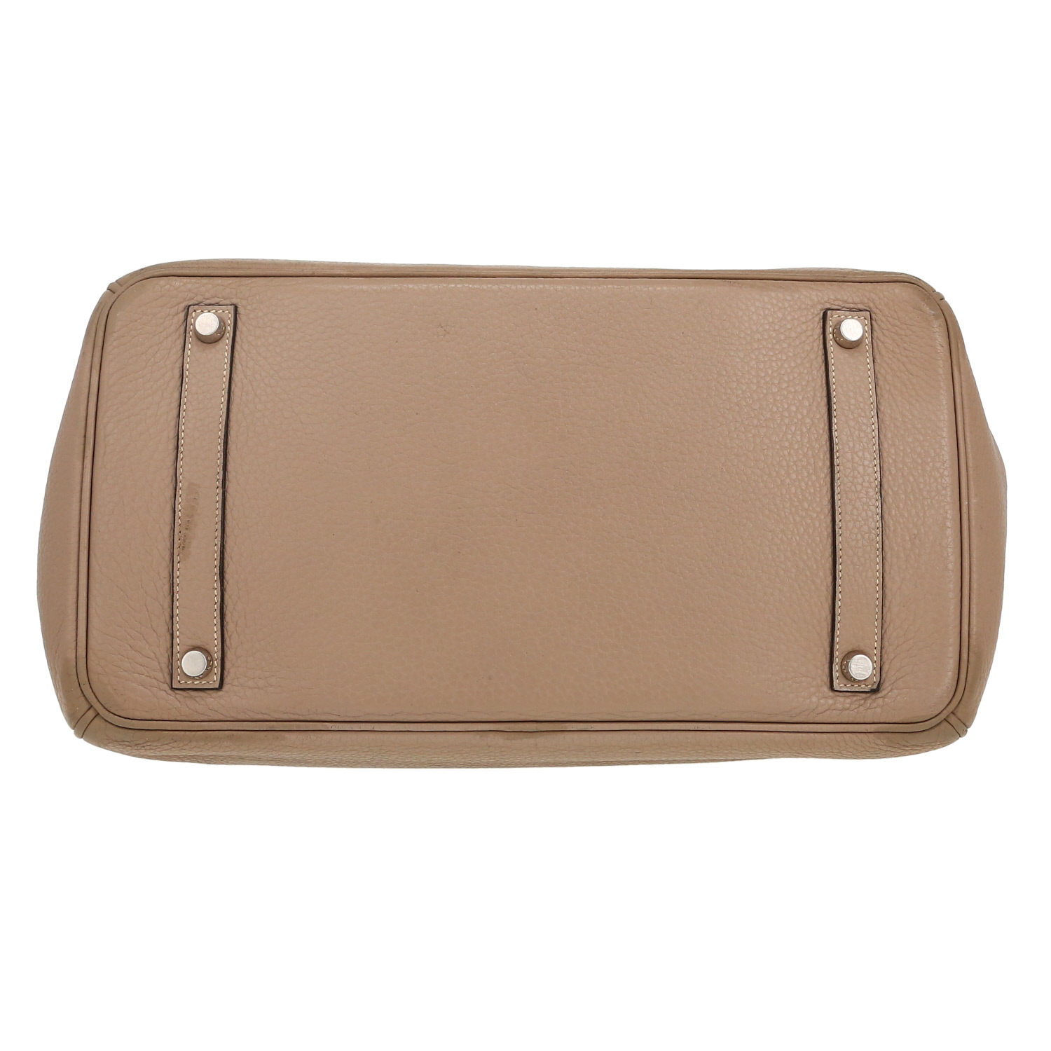 Bolso de mano Hermès  Birkin 35 cm en cuero togo gris tórtola - Detail D1