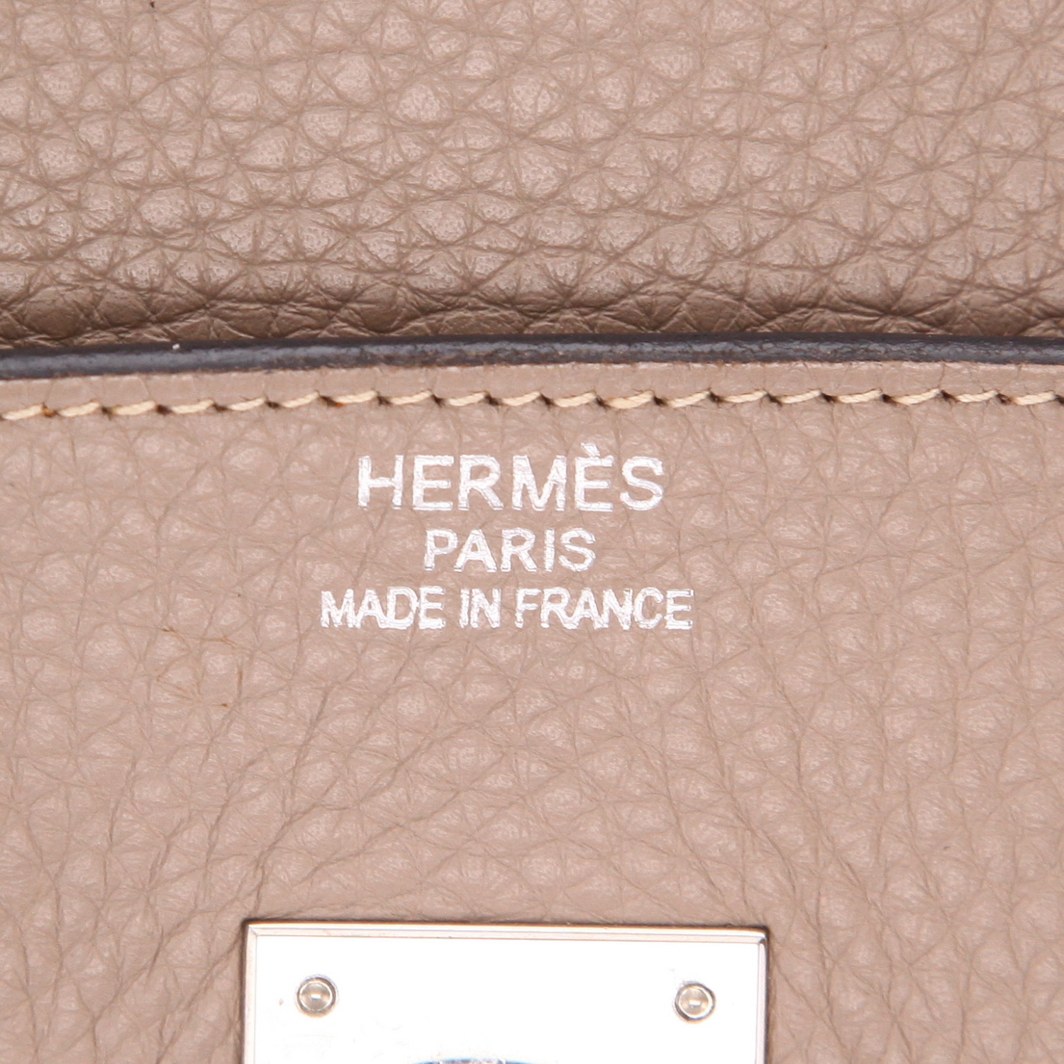 Borsa Hermès  Birkin 35 cm in pelle togo grigio tortora - Detail D2