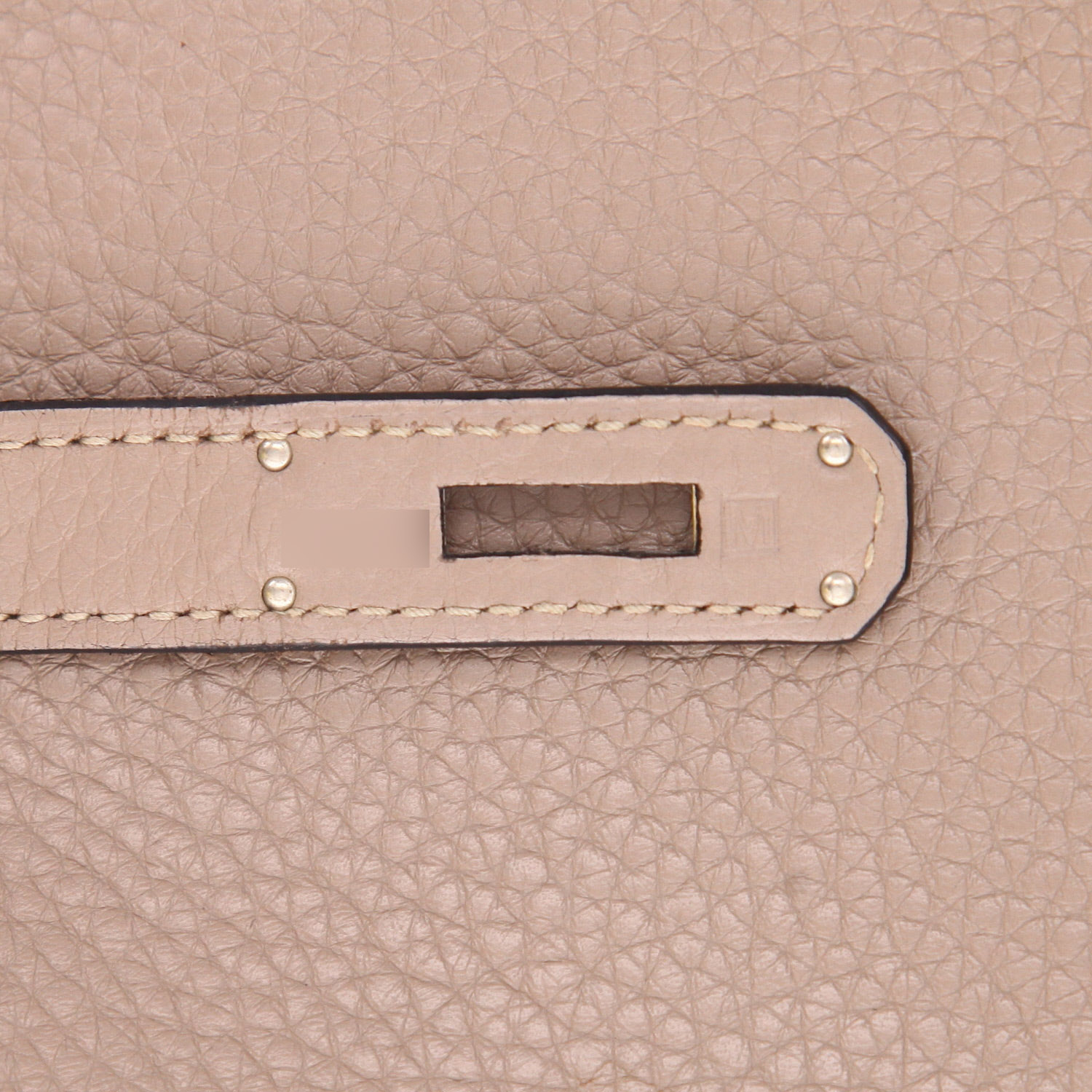 Hermès  Birkin 35 cm handbag  in tourterelle grey togo leather - Detail D4