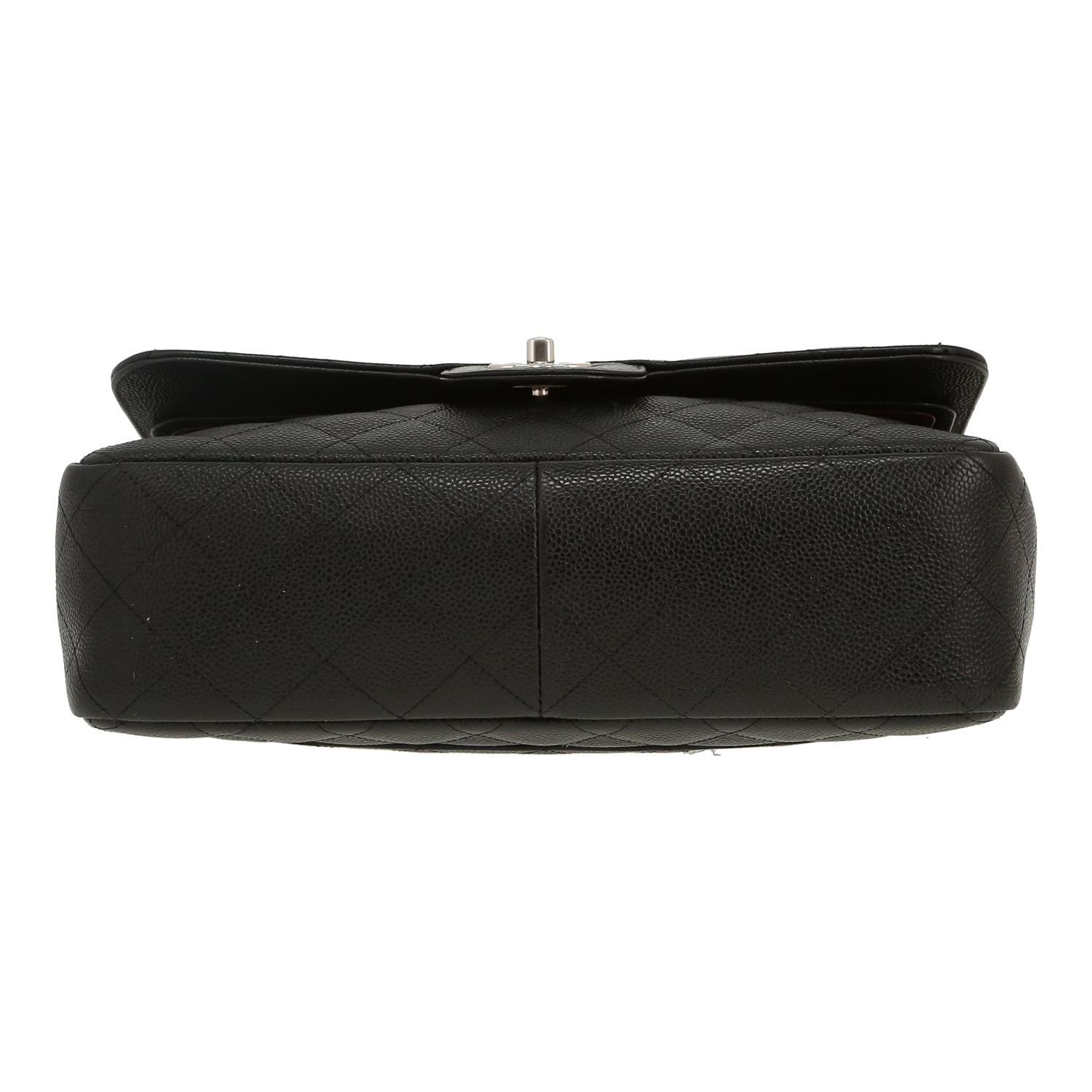 Sac bandoulière Chanel  Timeless Jumbo en cuir grainé matelassé noir - Detail D1