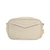 Bolso bandolera Saint Laurent  Mini Lou en cuero granulado blanco - Detail D4 thumbnail