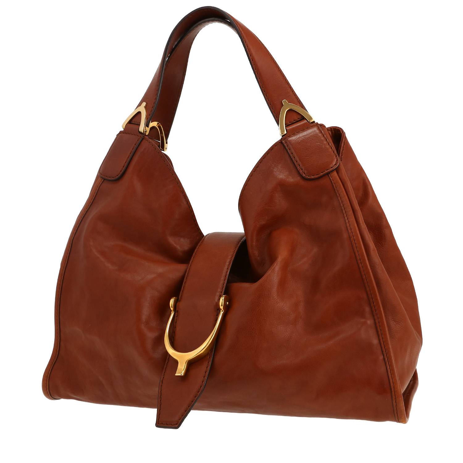 Bolso de mano Gucci  Stirrup en cuero marrón