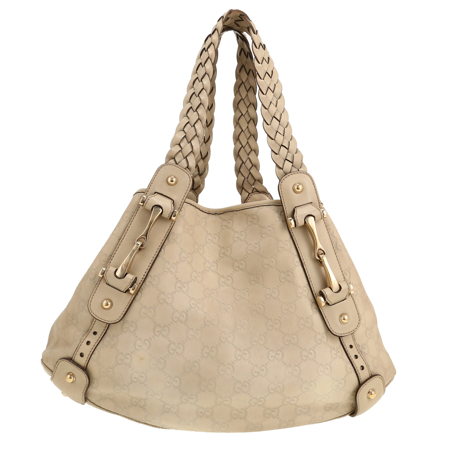 Shopping bag Gucci   in pelle beige - Detail D4