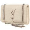 Sac bandoulière Saint Laurent  Kate Pompon en cuir blanc - 00pp thumbnail