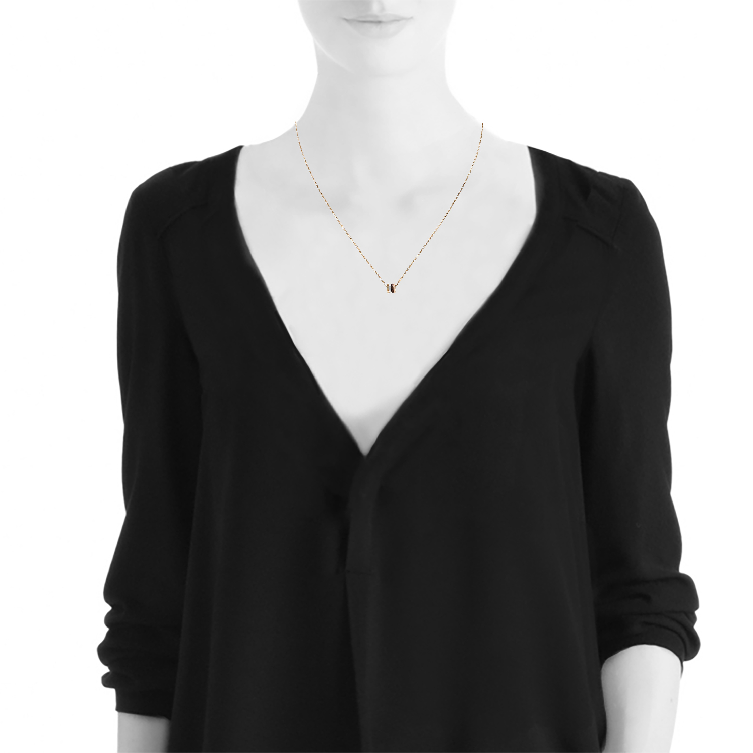 Collar Boucheron Quatre Classique XS de 3 oros, diamante y PVD - Detail D1