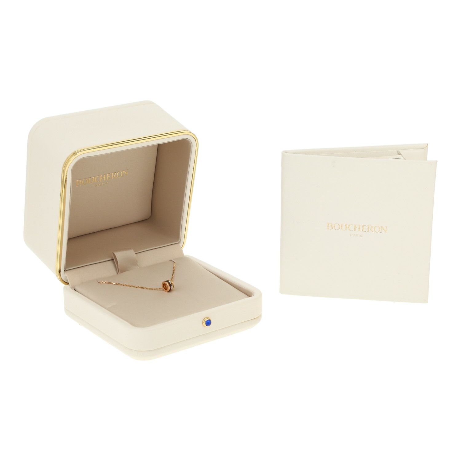 Boucheron Quatre Classique XS necklace in 3 golds, diamond and PVD - Detail D2