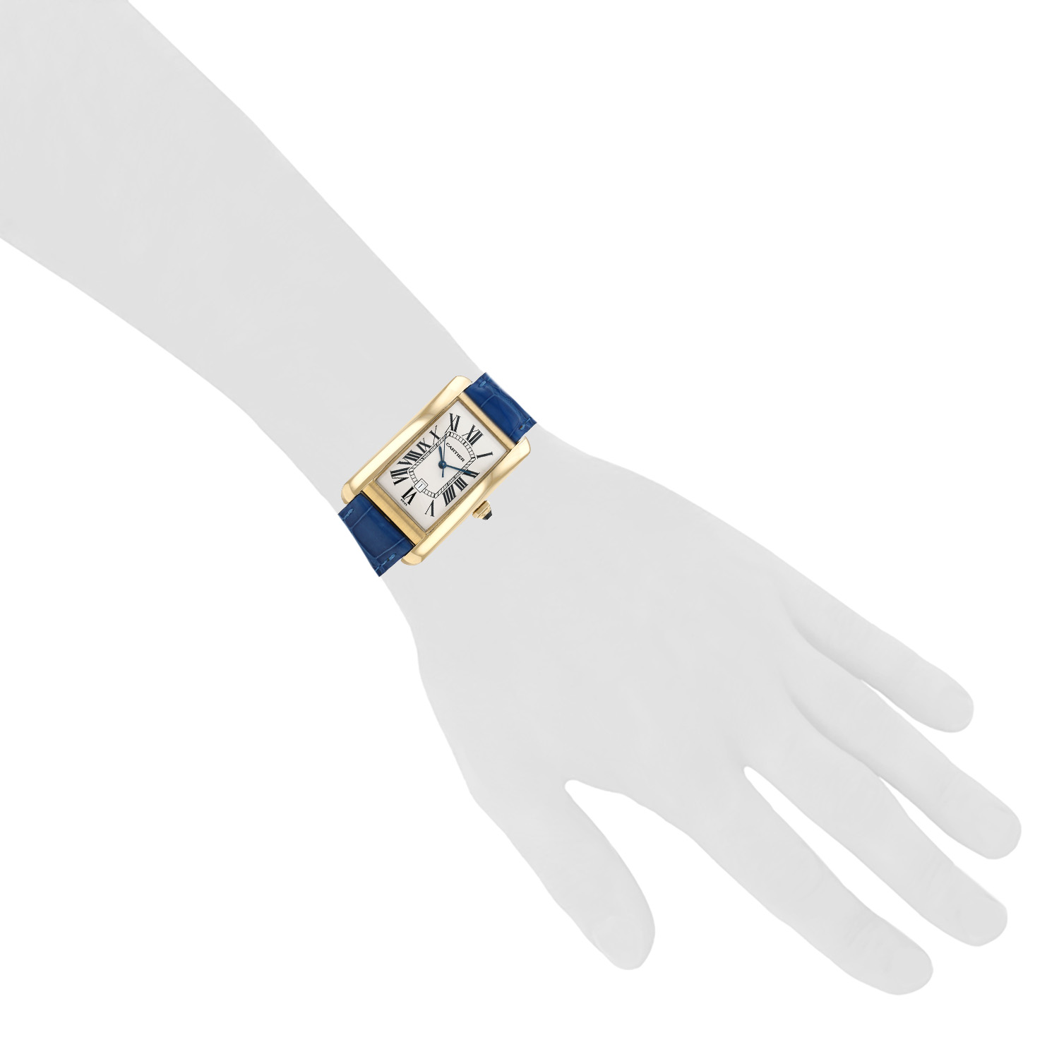 Reloj Cartier Tank Américaine de oro amarillo Ref: Cartier - 1740  Circa 2000 - Detail D1