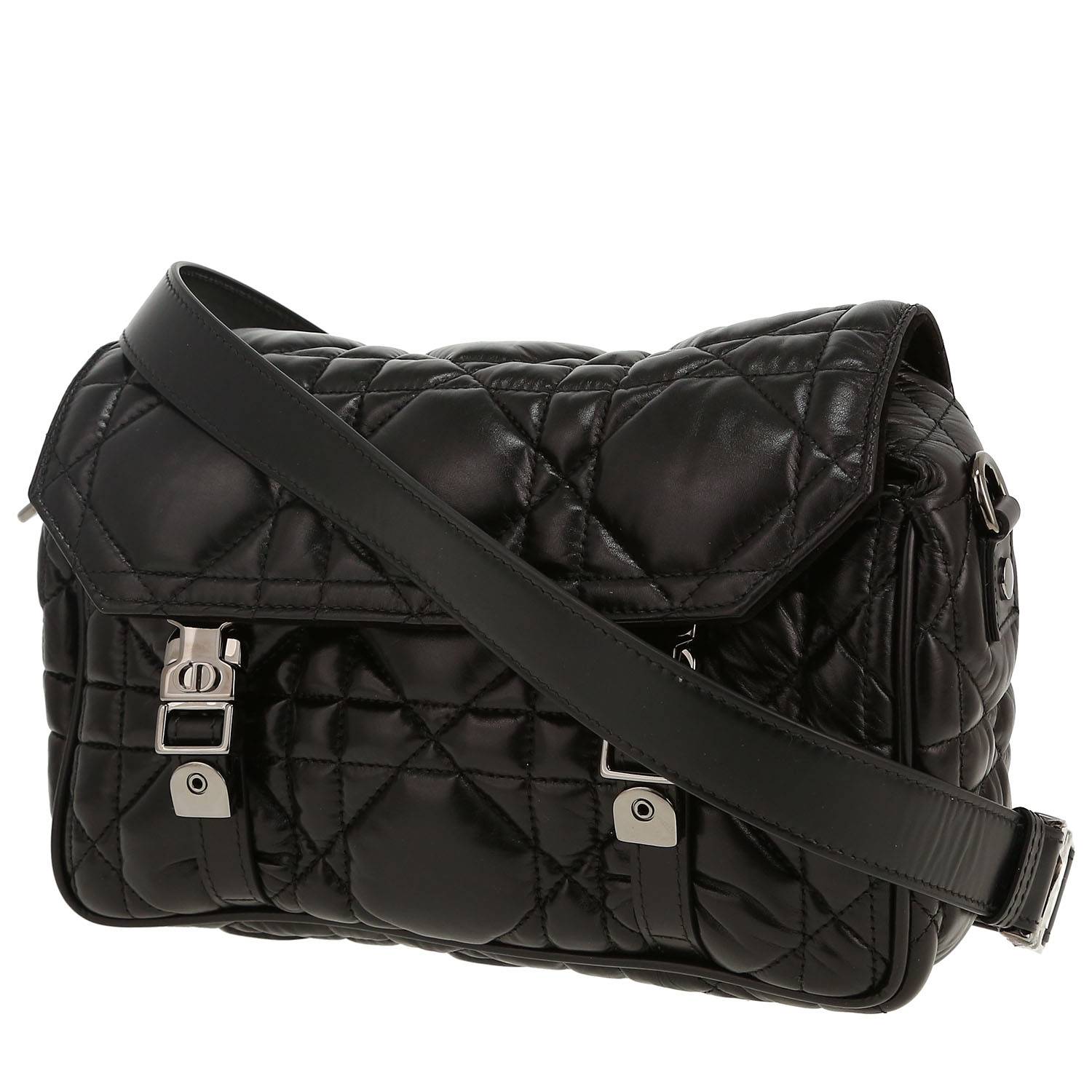 Bolso bandolera Dior  Diorcamp en cuero cannage negro