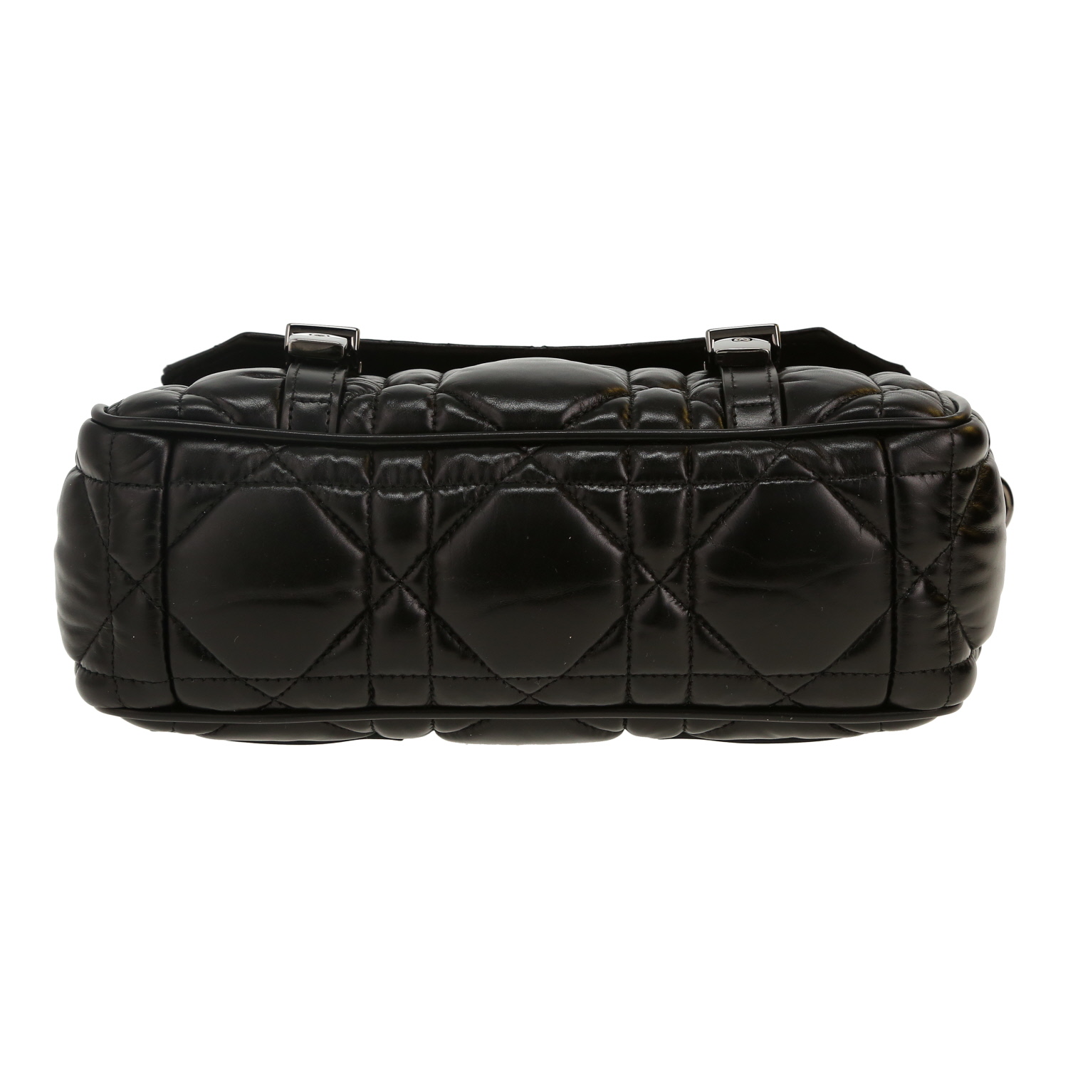 Bolso bandolera Dior  Diorcamp en cuero cannage negro - Detail D1