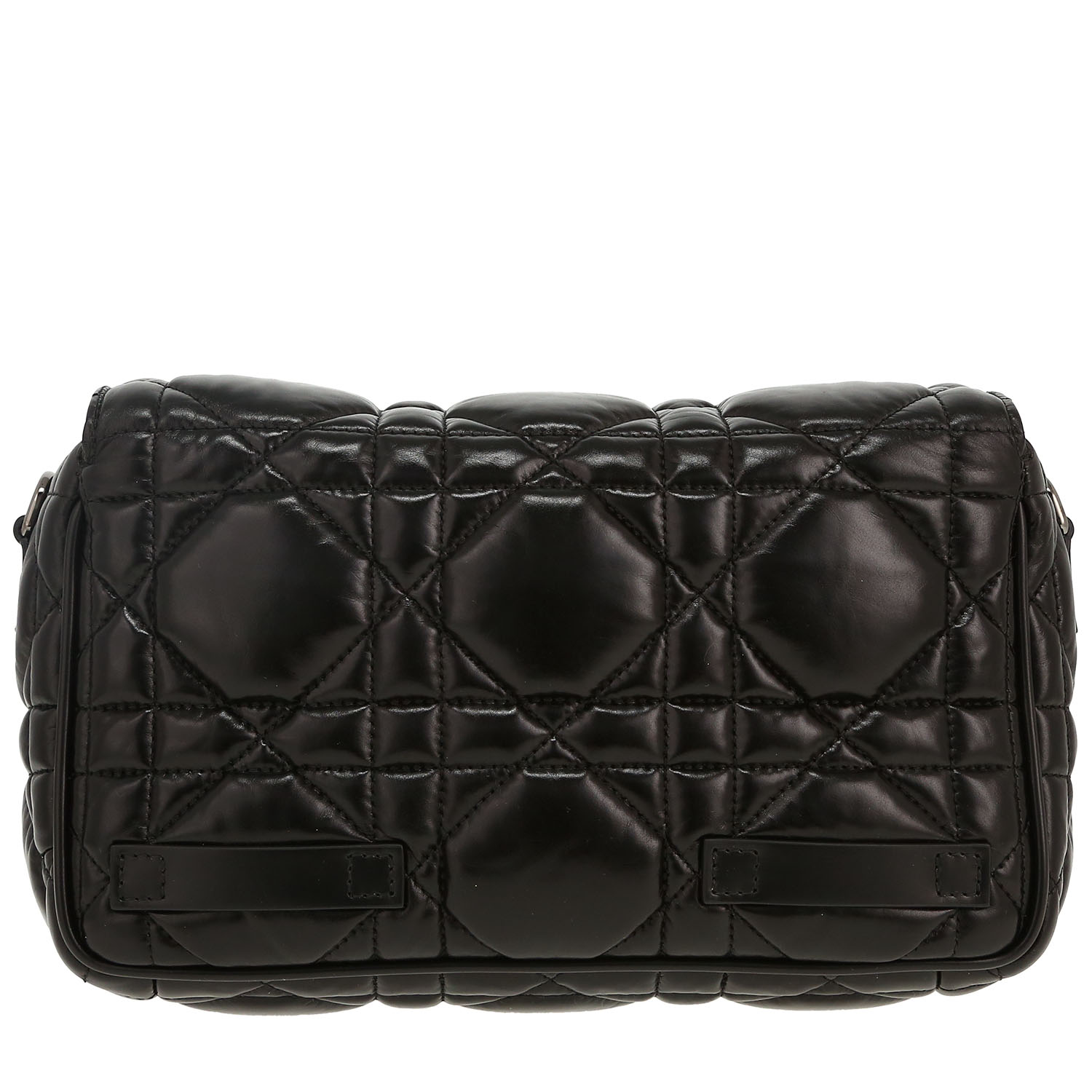 Bolso bandolera Dior  Diorcamp en cuero cannage negro - Detail D4