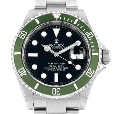 Rolex Submariner Date "Kermit - Mark VIII - Pointed Four"  in stainless steel Ref: Rolex - 16610T  Circa 2007