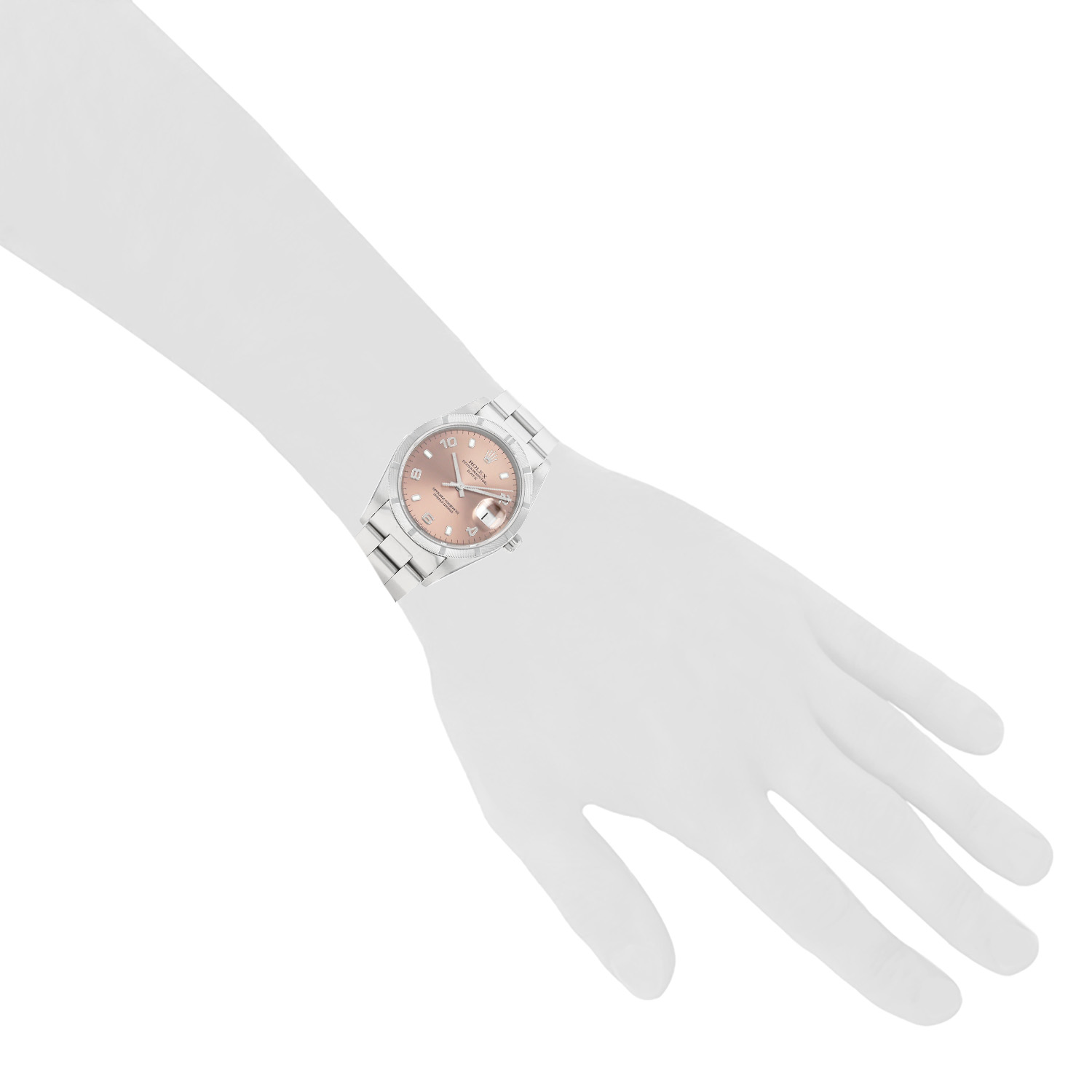 Montre Rolex Oyster Perpetual Date en acier Ref: Rolex - 15210  Vers 2000 - Detail D1