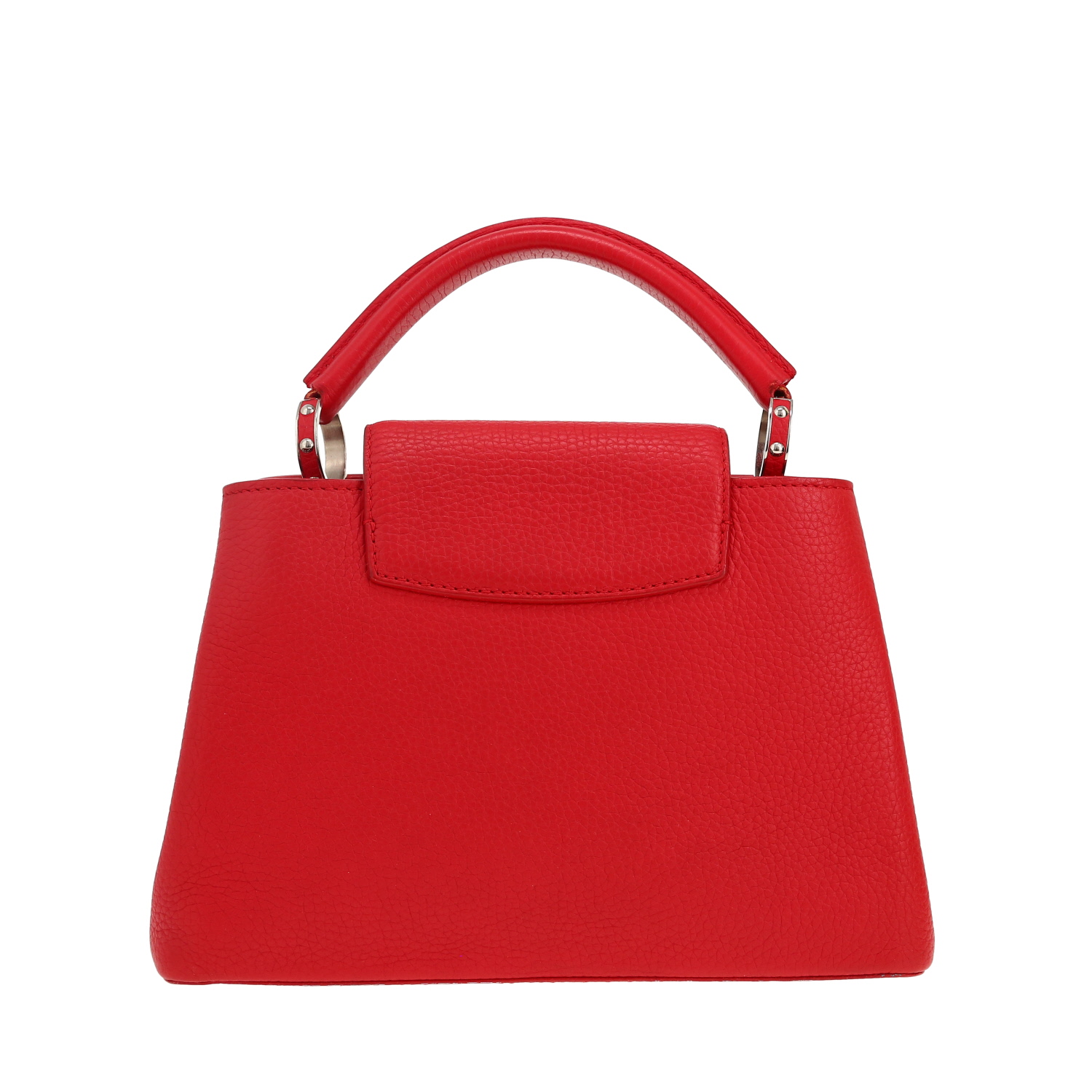 Borsa Louis Vuitton  Capucines BB in pelle martellata rossa - Detail D4