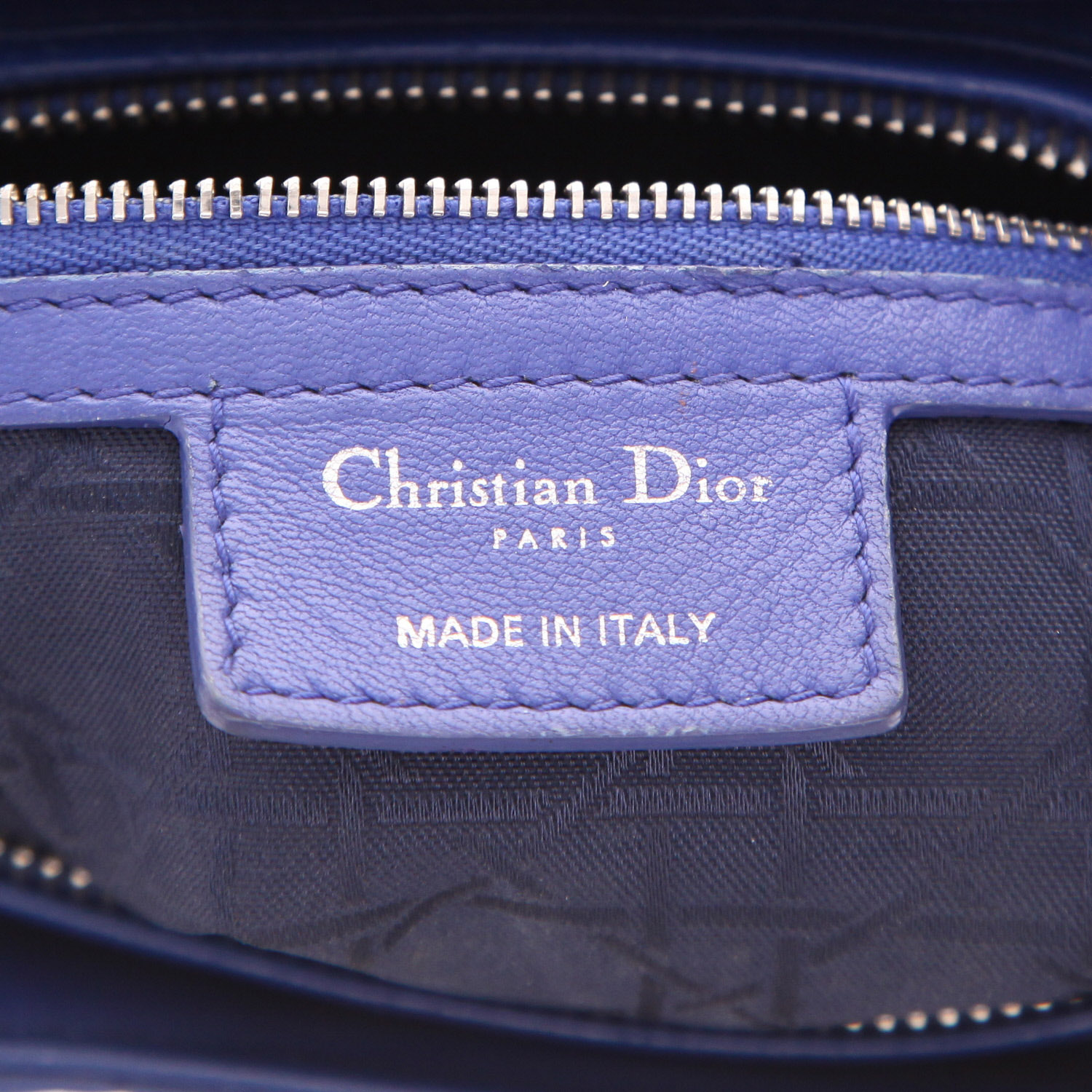 Dior  Lady Dior large model  handbag  in blue leather cannage - Detail D2
