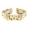 Bracelet semi-rigide ouvert Vintage  en or jaune, acier et diamants - 360 thumbnail